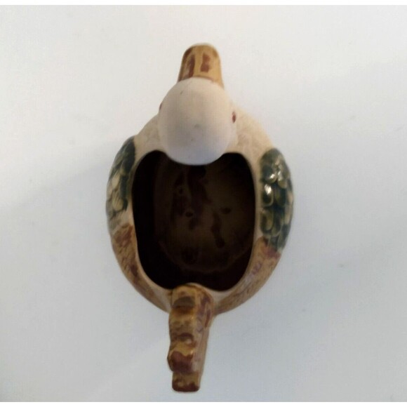 Folk Glazed Art Pottery Duck Bird Planter Stoneware Vintage - Picture 6 of 7